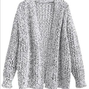Oversized open knit cardigan